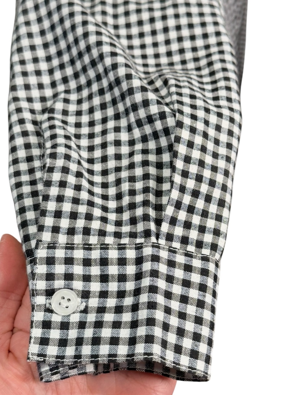 NWOT - L’Academie Off Shoulder Gingham Mini Dress Black White XS - Picture 6 of 8